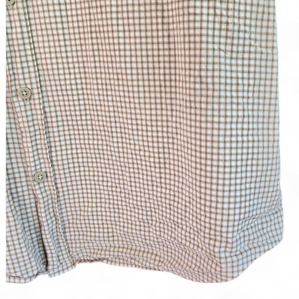 Columbia Mens XXL Beige Plaid Short-Sleeve Button-Up Shirt 100% Cotton Casual We - Picture 4 of 8